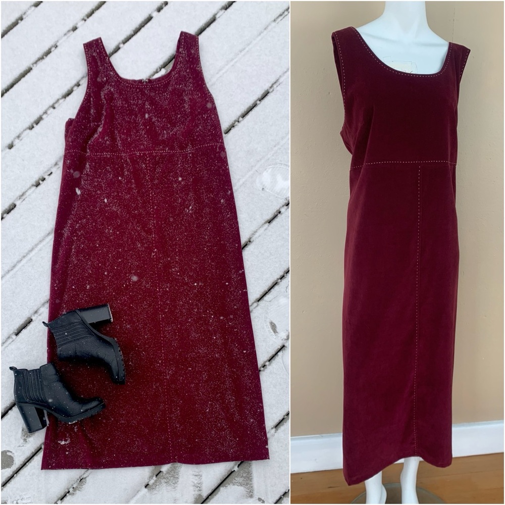 Vintage Pinafore Scoop Neck Maxi Dress | Sleeveless Overall Slip Dress